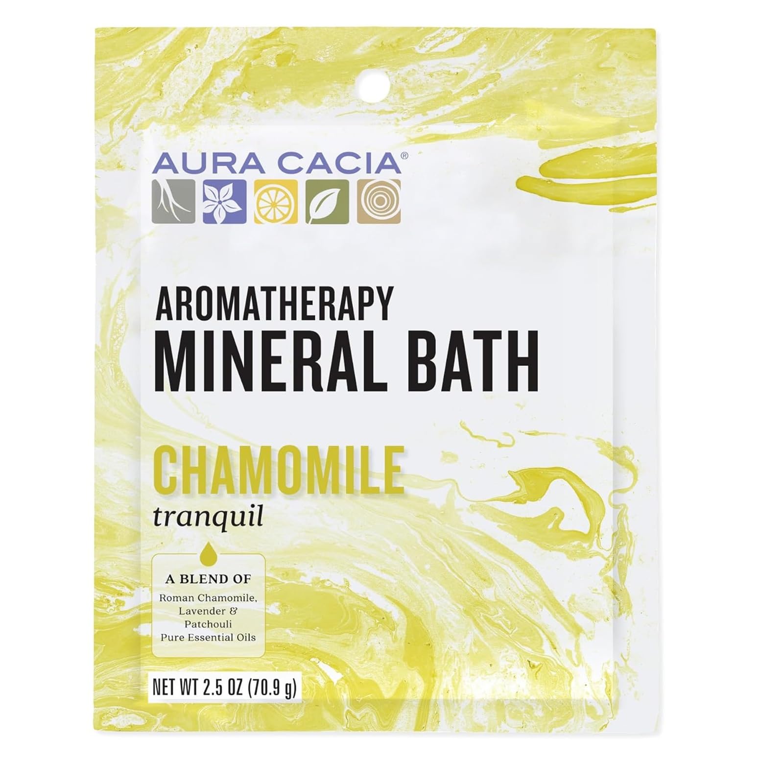 Aura Cacia Aromatherapy Mineral Bath, Tranquil Chamomile, 2.5 ounce packet (Pack of 3)