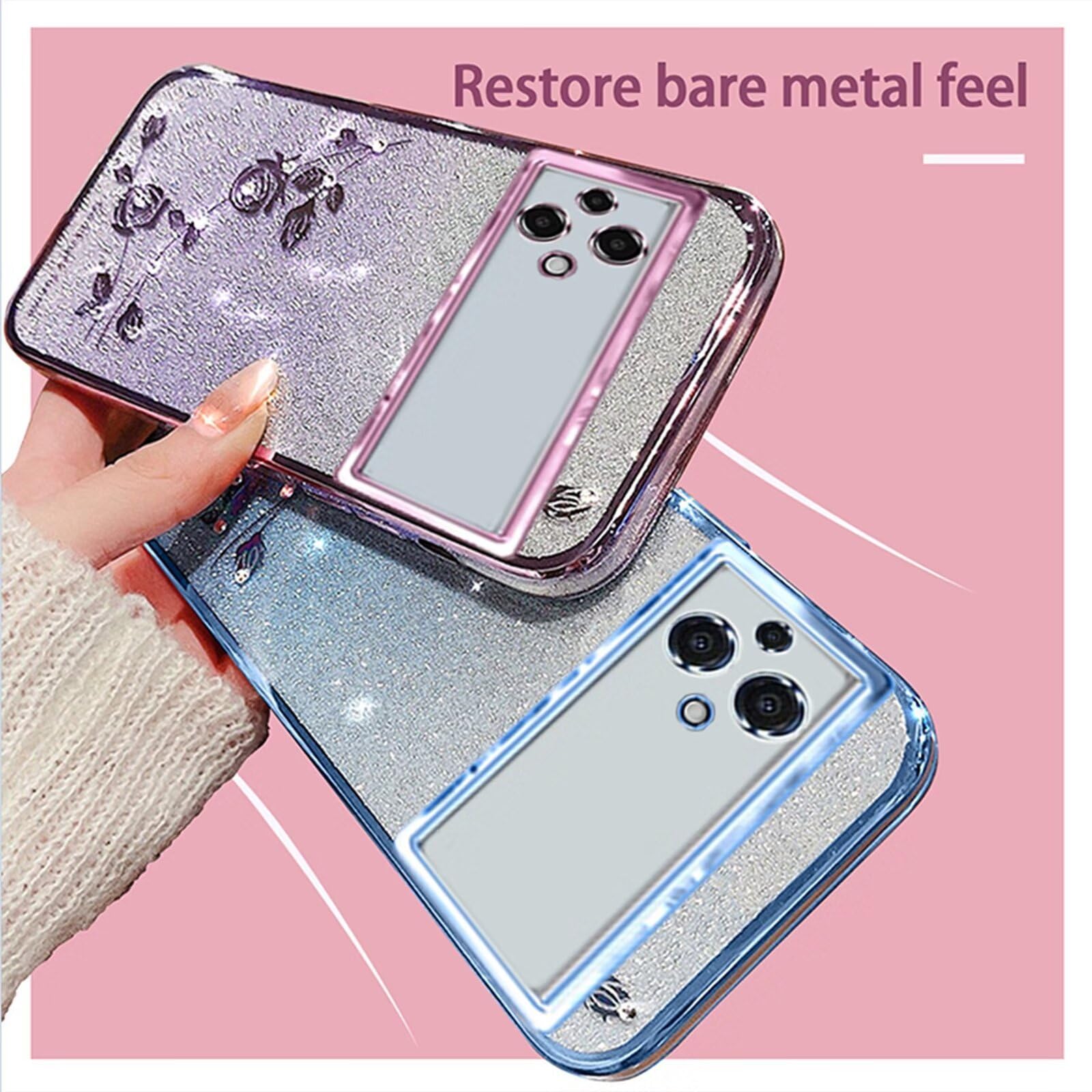 Custodia Glitter Per Xiaomi Poco M5 – Cover Protettiva In TPU Rosa Per Donne