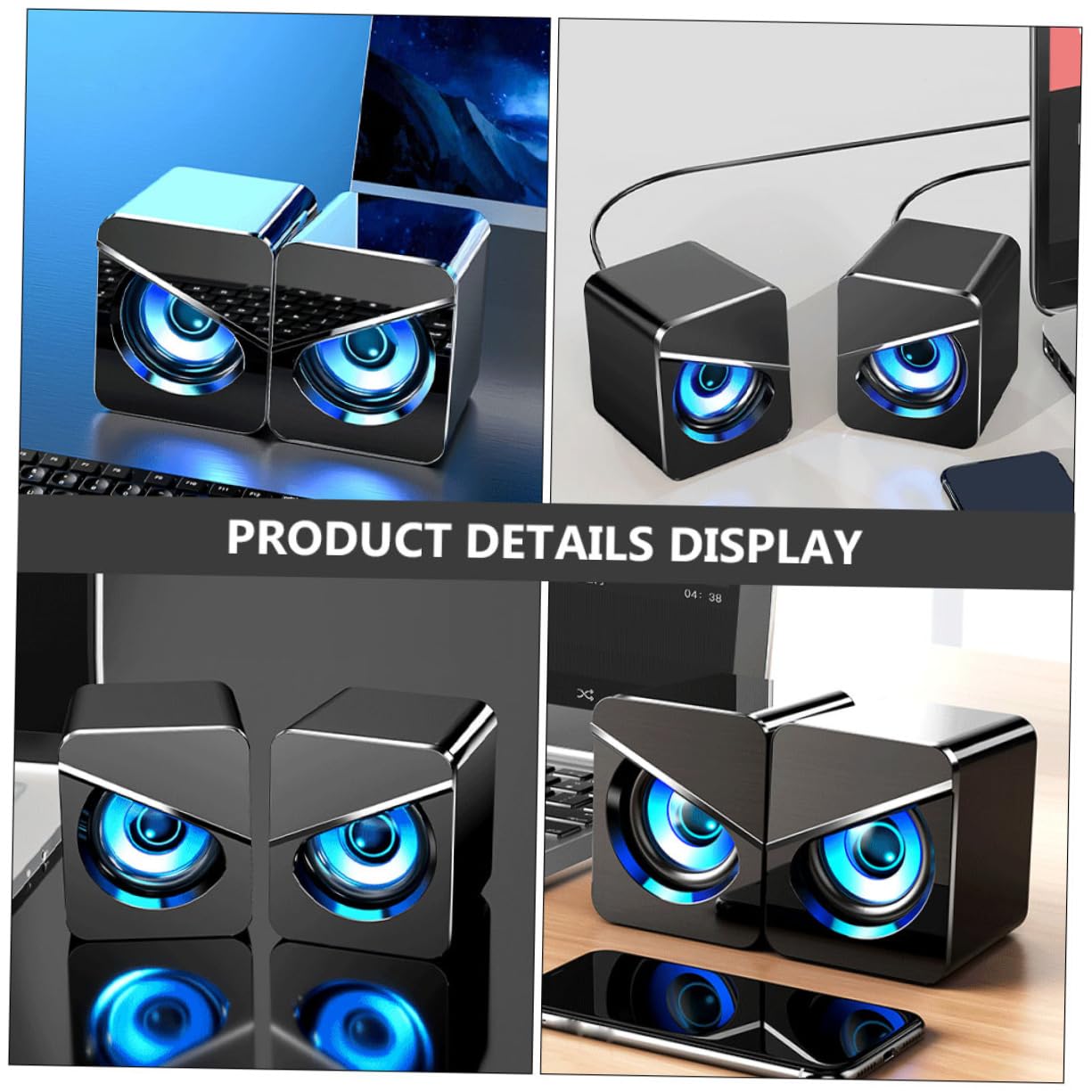 NUOBESTY Casse per Computer Desktop USB 3w Nero in ABS Stereo