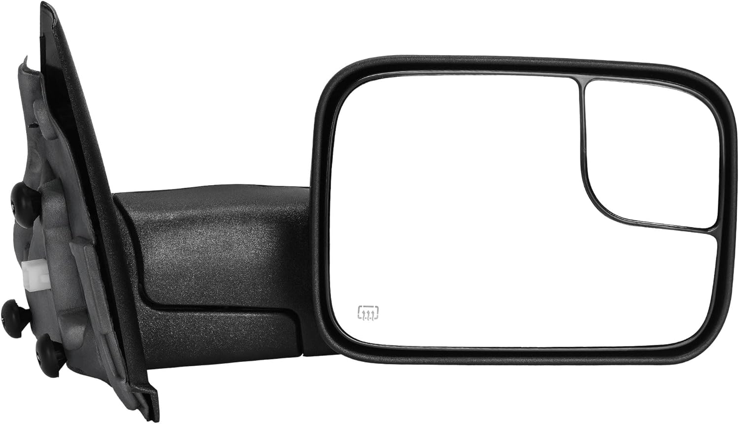 AUTOSAVER88 Right Passenger Side Mirror Towing Mirror Compatible with 2002-2008 Dodge Ram 1500, 2003-2009 Ram 2500 3500, Power Heated Manual Folding Flip-up Door Mirror Tow Mirror Black Housing
