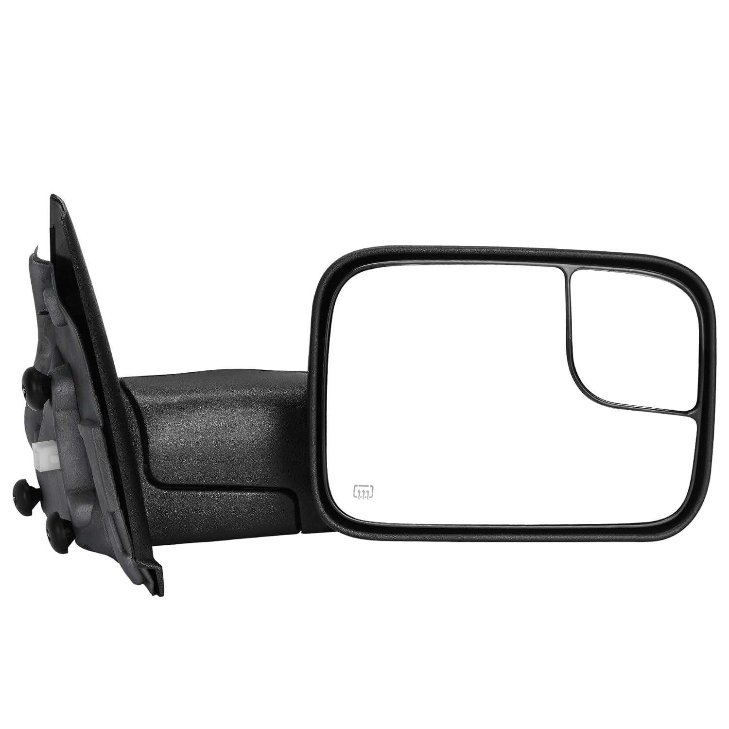 AUTOSAVER88 Right Passenger Side Mirror Towing Mirror Compatible with 2002-2008 Dodge Ram 1500, 2003-2009 Ram 2500 3500, Power Heated Manual Folding Flip-up Door Mirror Tow Mirror Black Housing