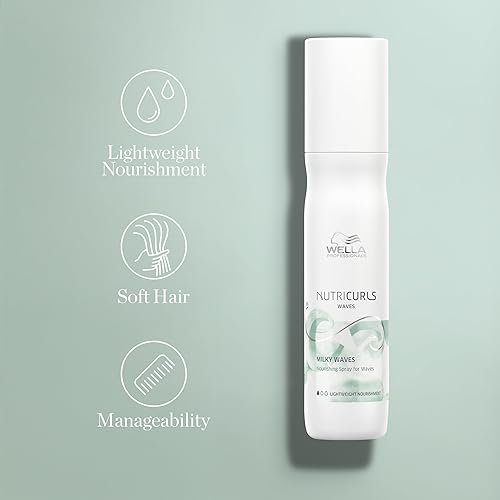 Miniatura 6 de Wella Professionals Nutricurls Milky Waves - Spray nutritivo sin enjuague para cabello ondulado, manejabilidad para ondas suaves y seductoras,