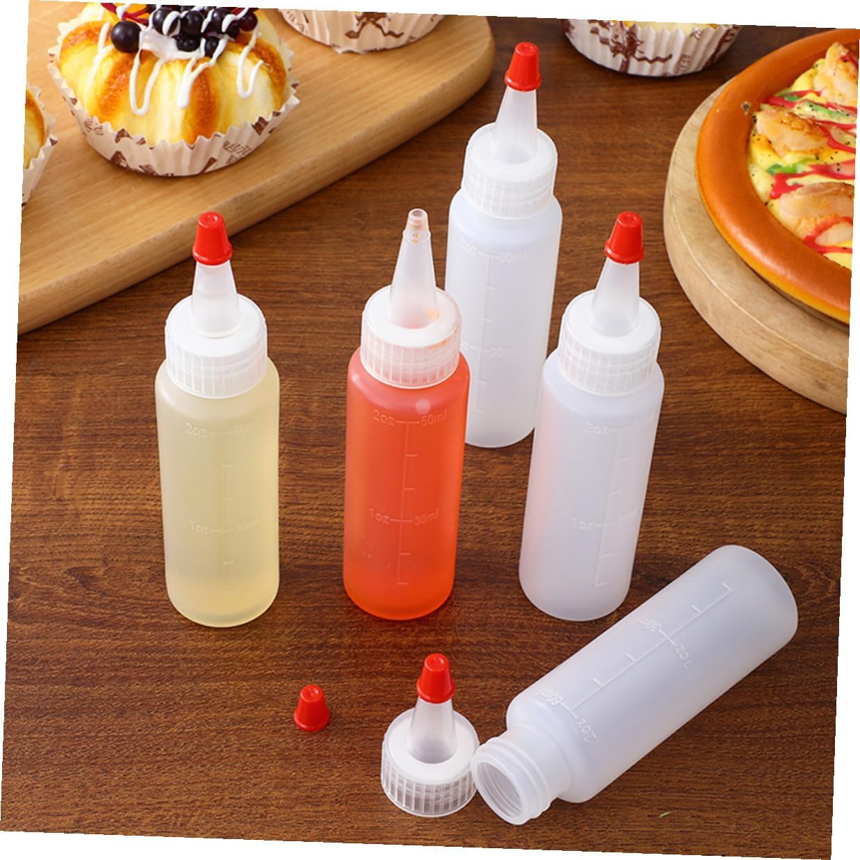 15pcs 2oz Condiment Squeeze Bottles Mini Kitchen Sauce Dispensers for Ketchup Salad Dressings with Leak-resistant Caps Suitable for Home Cooking and Bbq image 5