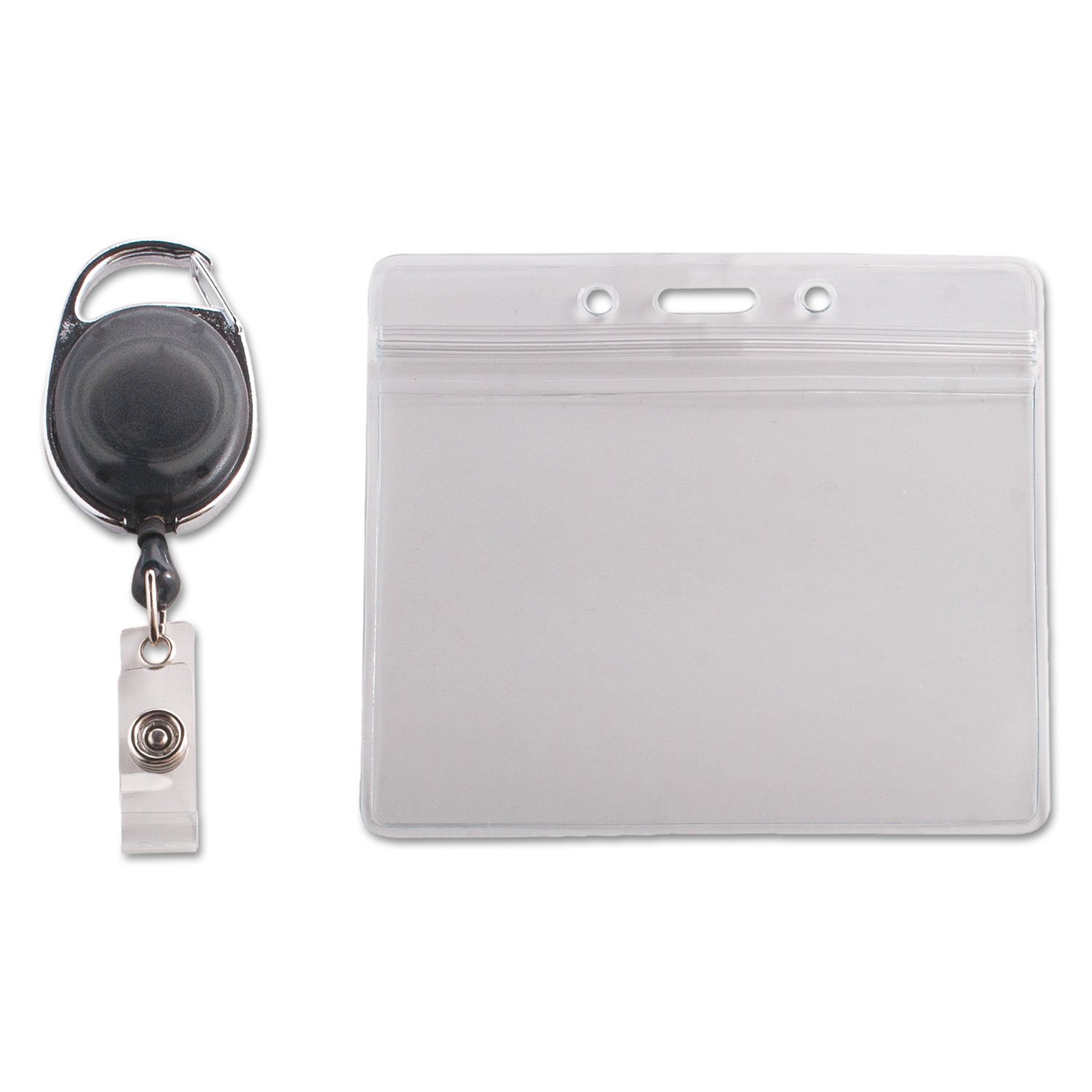 Amazon.com: ADVANTUS Horizontal Badge Holder/Carabiner-Style