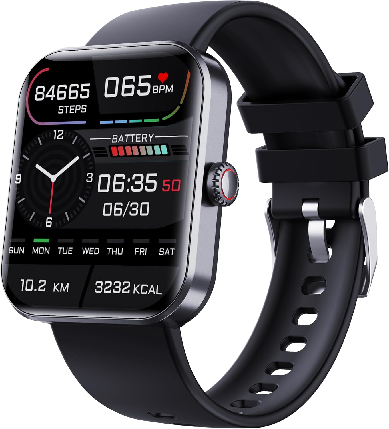 VENCEZA Reloj inteligente rastreador de actividad física con frecuencia cardíaca, monitor de oxígeno en sangre, monitor de sueño, IP68, impermeable,