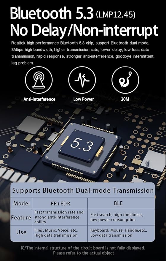 Adaptador USB Bluetooth 5.3 para PC, compatible con Windows 11/10/8.1/7 miniatura 3