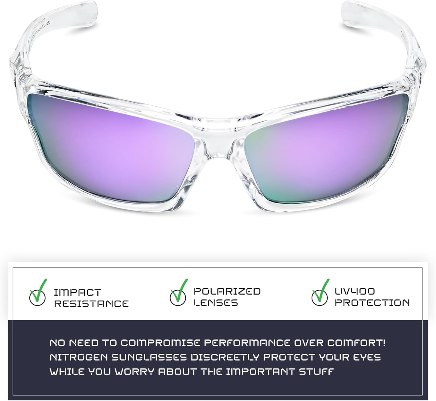 Nitrogen Polarized Wrap Around Sport Sunglasses for Men Women UV400 Driving Fishing Running Sun Glasses - Image 3