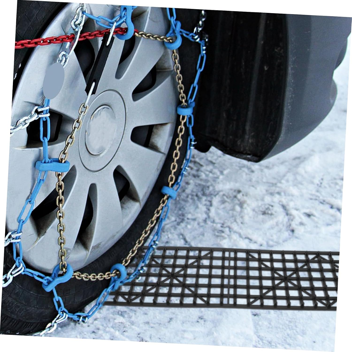 1Pair Car Snow Road Skid Plate Foldable Slip Tire Mat for Vehicle Traction Snow and Mud Durable Auto Accessories for Emergency Situations