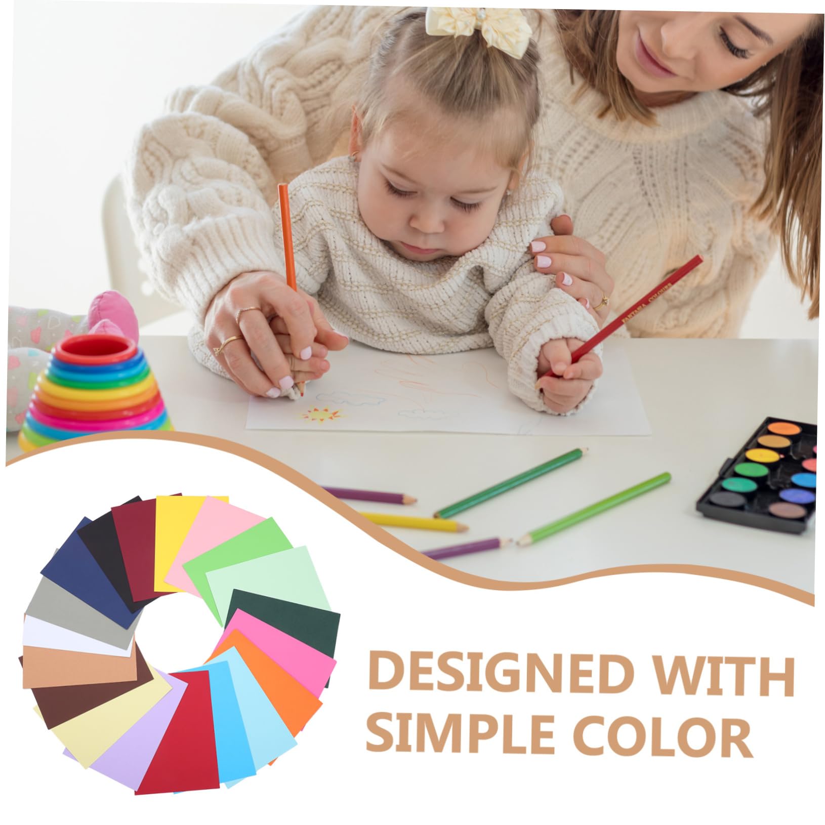 DIYEAH Cartoncini Colorati A4 Spessi, Carta Artigianale per Scrapbooking e Decoupage, 100 Fogli per Progetti Fai da Te e Lavori Creativi