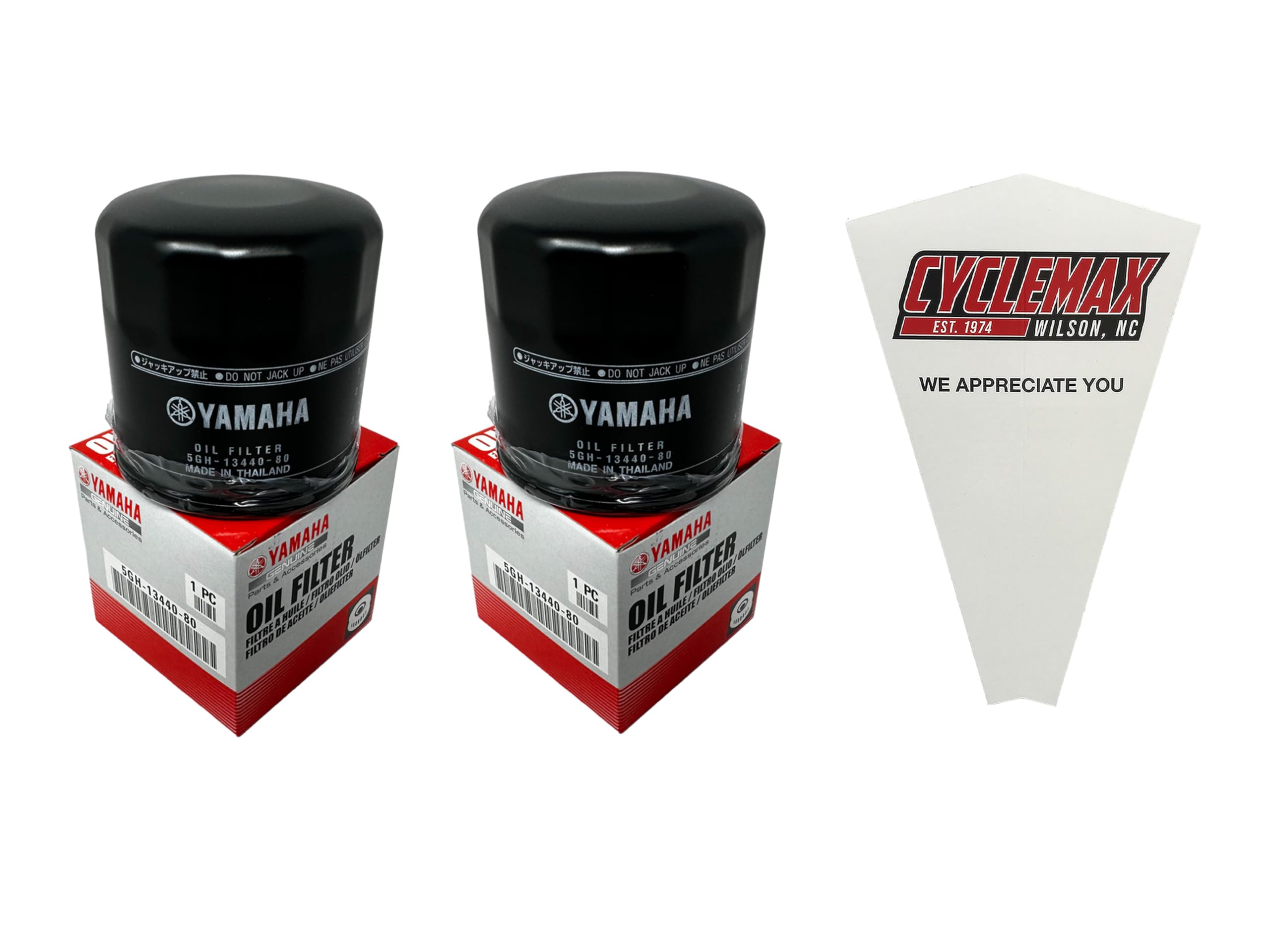 Two Pack compatible with Yamaha Oil Filter 5GH-13440-80-00 Contains Two Filters and a Funnel