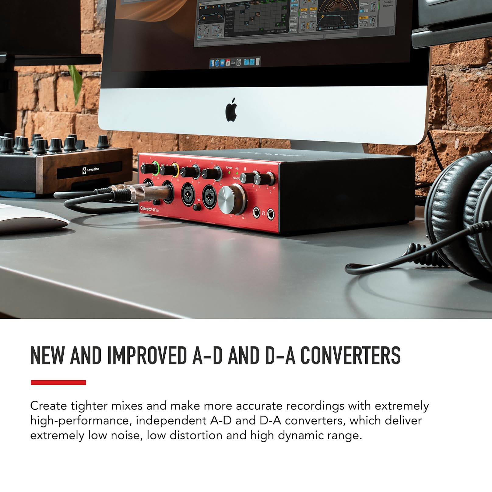 Focusrite Clarett+ 4Pre, interfaccia audio USB per musicisti, qualità studio - Registrazioni di alta qualità: quattro preamplificatori microfonici a basso rumore e distorsione, per suoni realistici