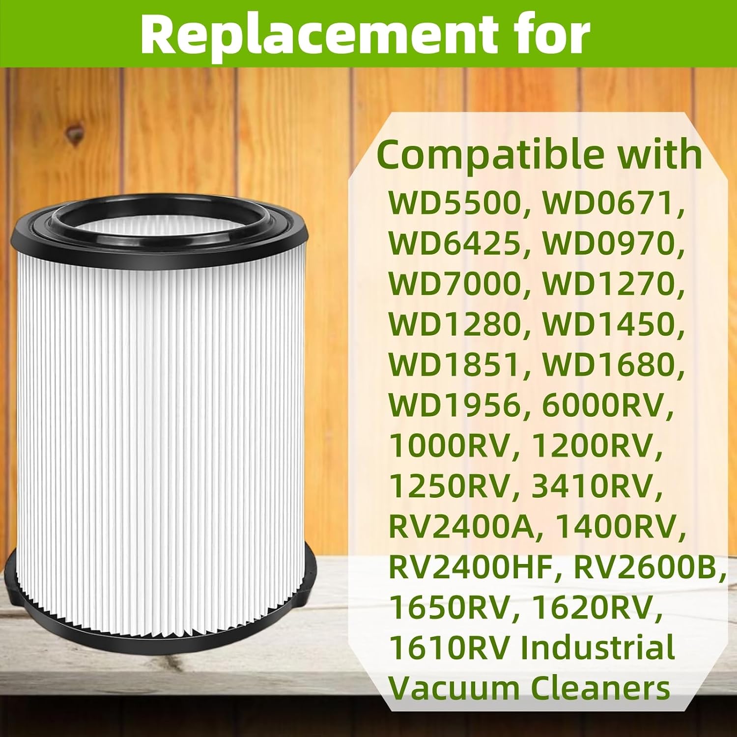 2 Pack VF4000 Replacement Filter Fits for Ridgid Shop Vacs Wet Dry 5-20 Gal, 6-9 Gal Husky Vacuum image 3