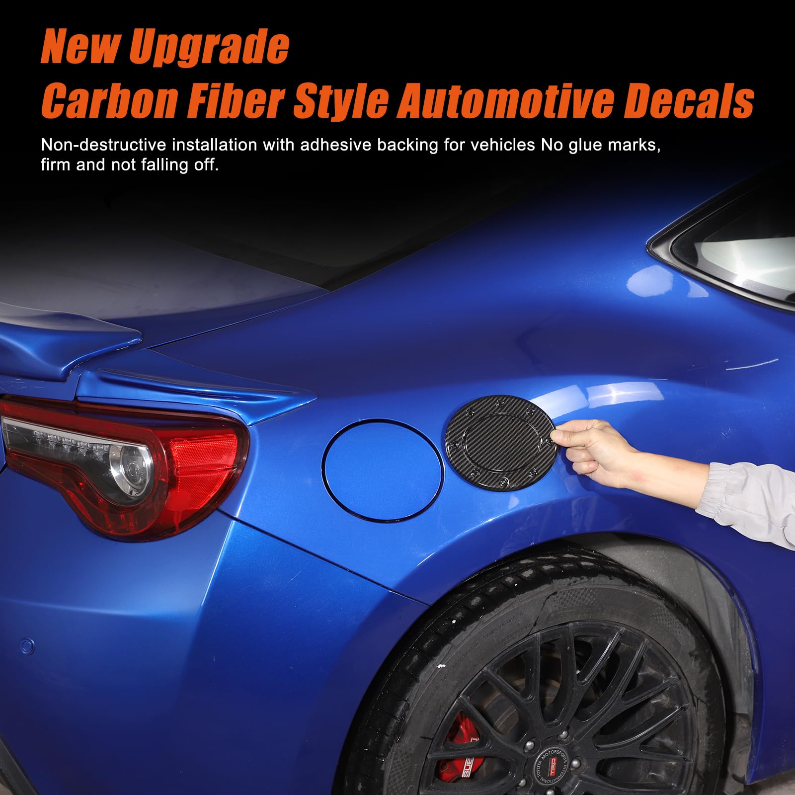 Fuel Tank Cover Gas Cap Petrol Tank Fuel Filler Cover Trim Compatible with 2012-2020 Toyota 86 Subaru BRZ Exterior Accessories,ABS Oil Cap Gas Cover Trim Sticke (1PCS) (Noir)