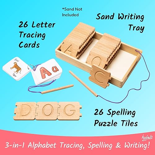 Miniatura 5 de Montessori - Juguete de aprendizaje del alfabeto para trazar letras, aprende a escribir ortografía y rastreo, juego de letras para niños de 3 a 5