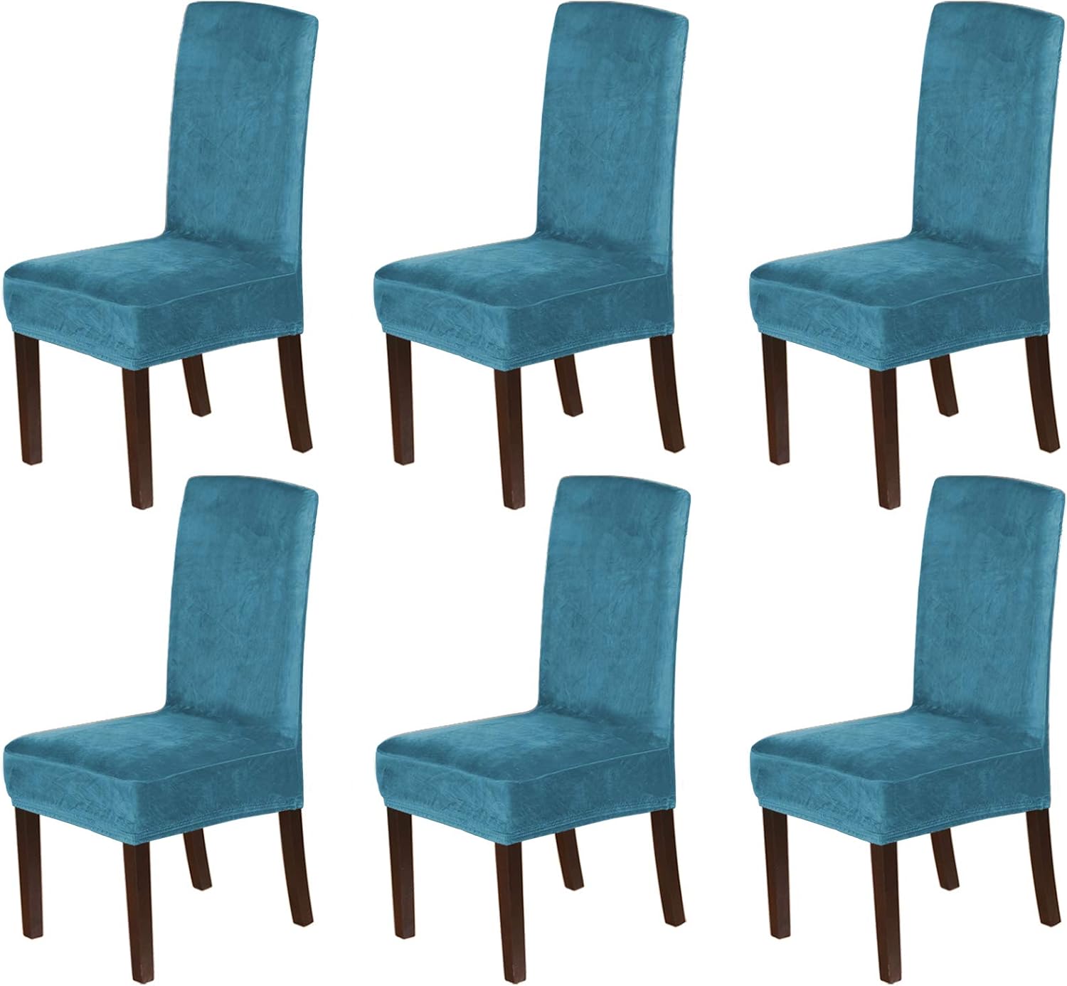 Smarcute Stretch Velvet Dining Chair Covers Set of 6 Chair Covers for