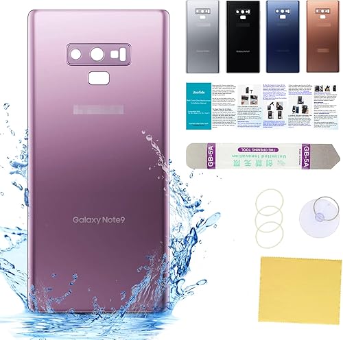 Compatible con Samsung Galaxy Note 9 - Cubierta trasera de cristal de repuesto de 6.4 pulgadas, SM-N960, todos los portadores con manual de
