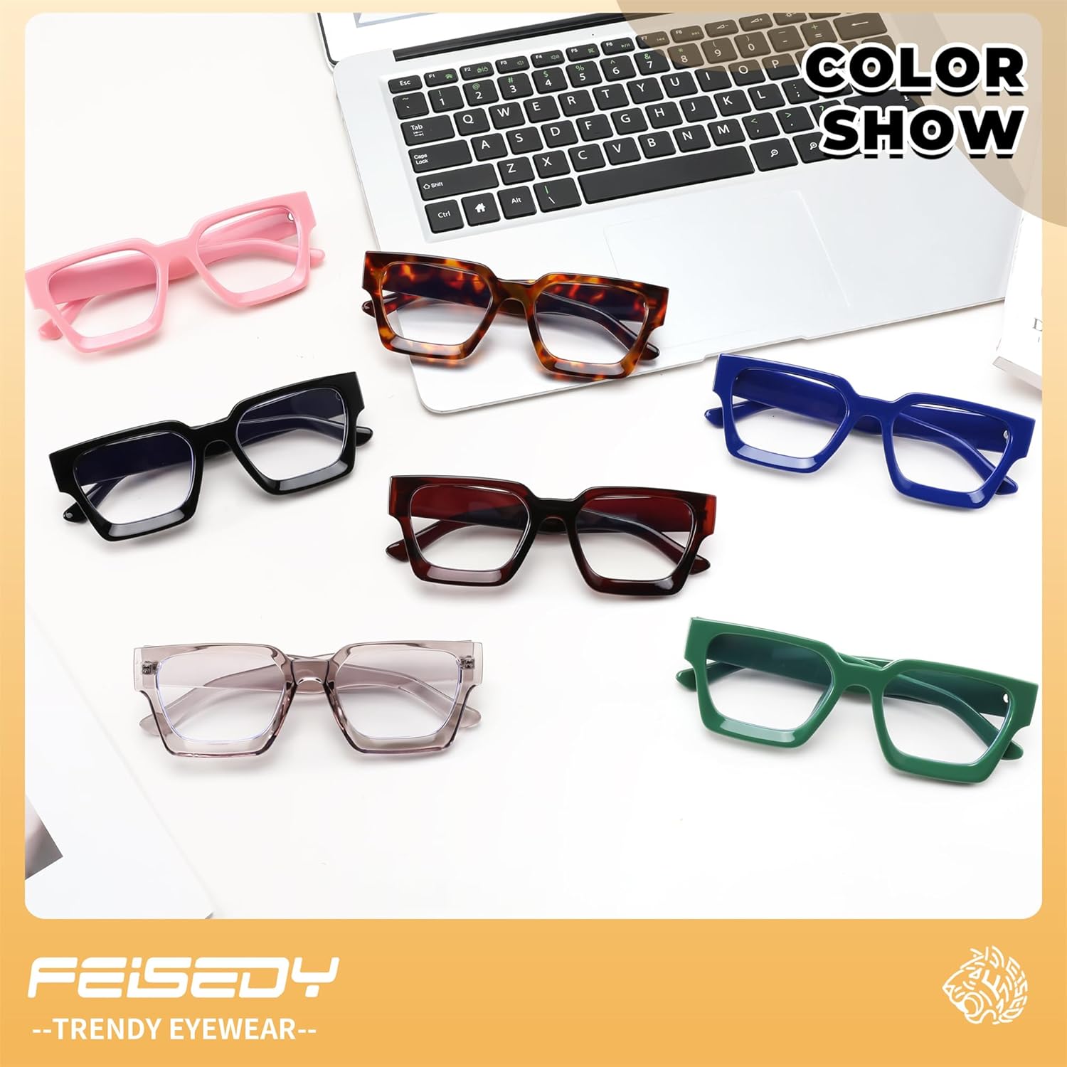 FEISEDY Retro Blue Light Blocking Glasses for Women Men 90s Classic Rectangle Frame Thick Chic Computer Eyeglasses B2383R - Image 7