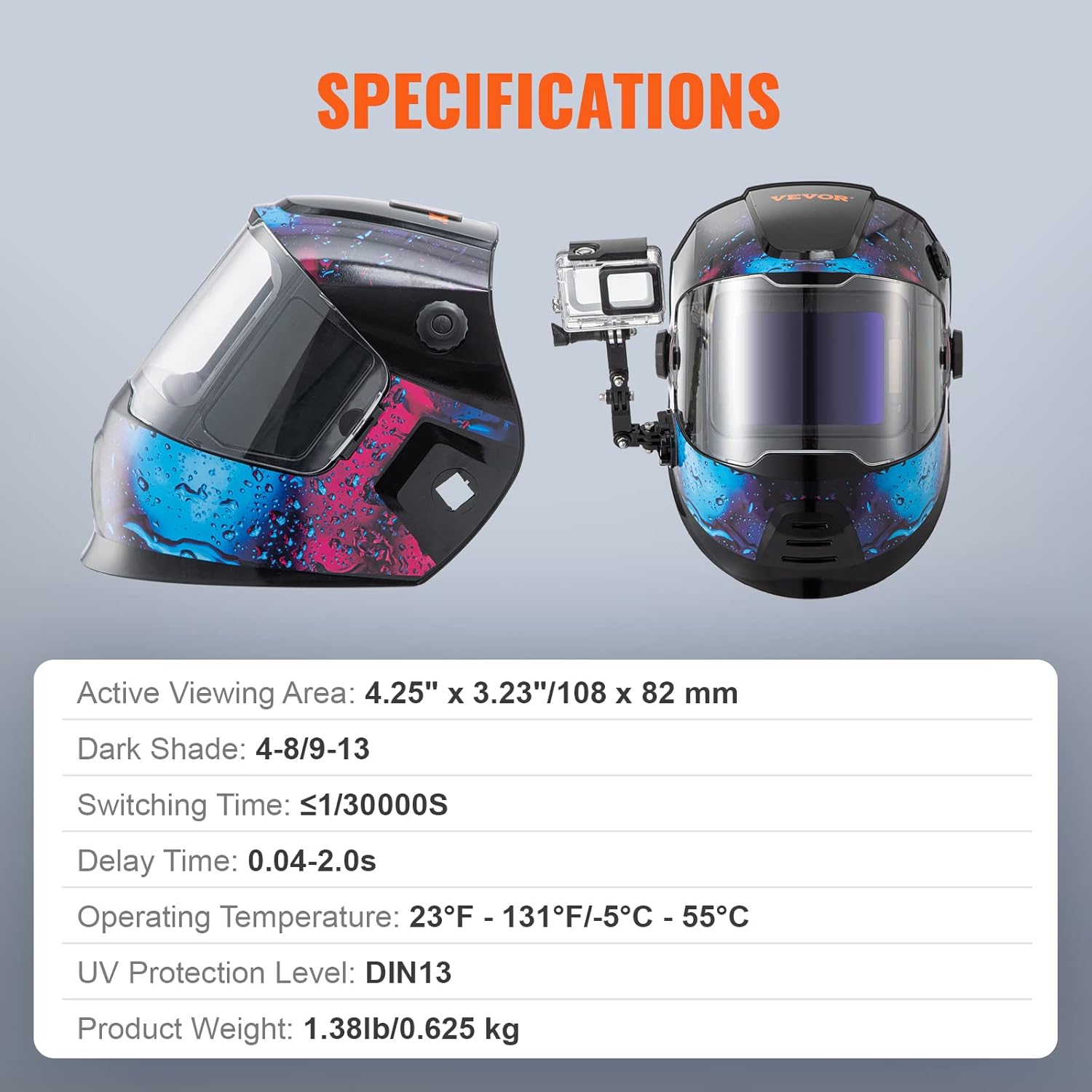 VEVOR Solar Welding Hood Specifications