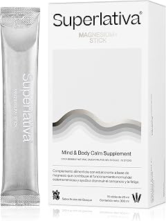 Superlativa Magnesio Bisglicinato Bebible, Glicinato de Magnesio 450 mg | ATAMg® patentado de alta absorción. 15 sticks líquidos. Músculos y sistema n
