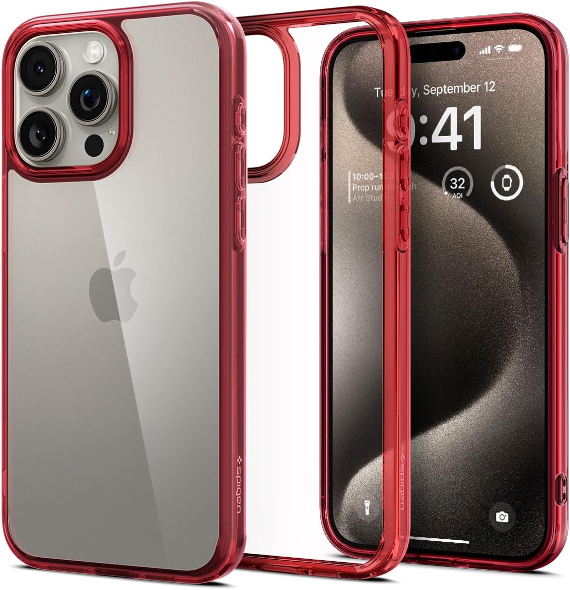 Ultra Hybrid designed for iPhone 15 Pro Max case cover - Deep Red
