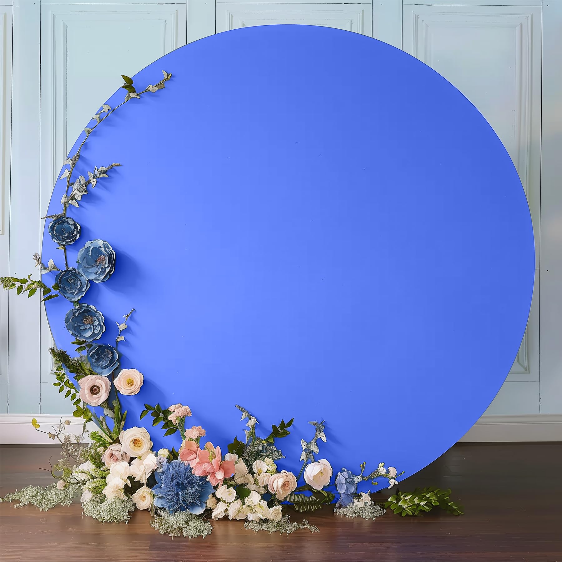 7.2FT Royal Blue Round Backdrop Cover for 5 to 7.2ft Circle Arch Stand - Haefoo Round Arch Cover Circle Backdrop Cover for Birthday, Wedding Arch,