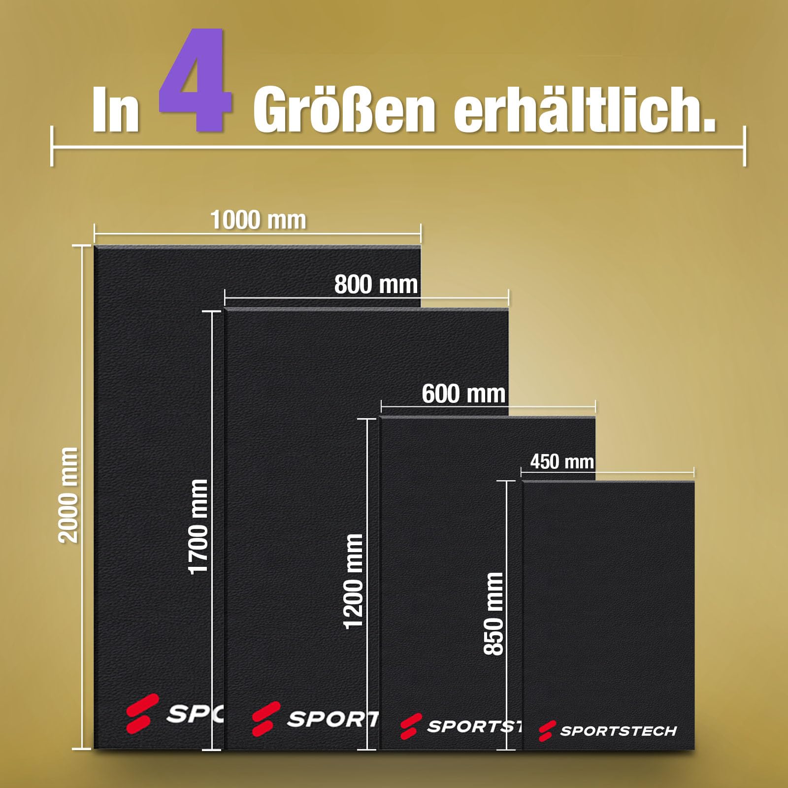 4-6 mm Bodenschutzmatte für Fitnessgeräte Heimtrainer – Sport Multifunktionsmatte, Fitnessmatte in schwarz für mehr Stabilität, schützt den Boden, Übungsmatte für Yoga, Pilates erhältlich in 4 Größen