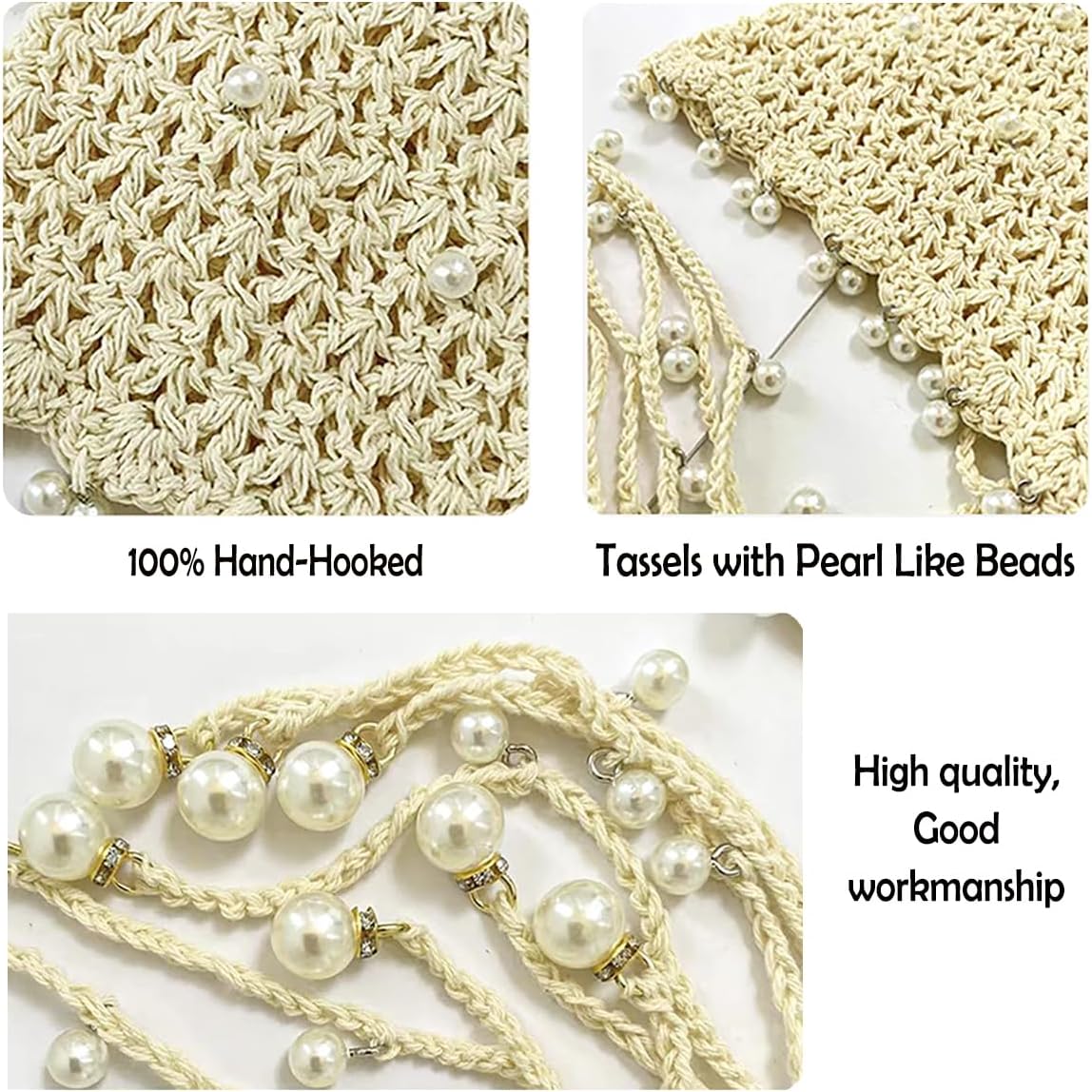 Handmade Crochet Beanie Sun Summer Hat Skull Cap for Women Lace Beach Hat Lightweight
