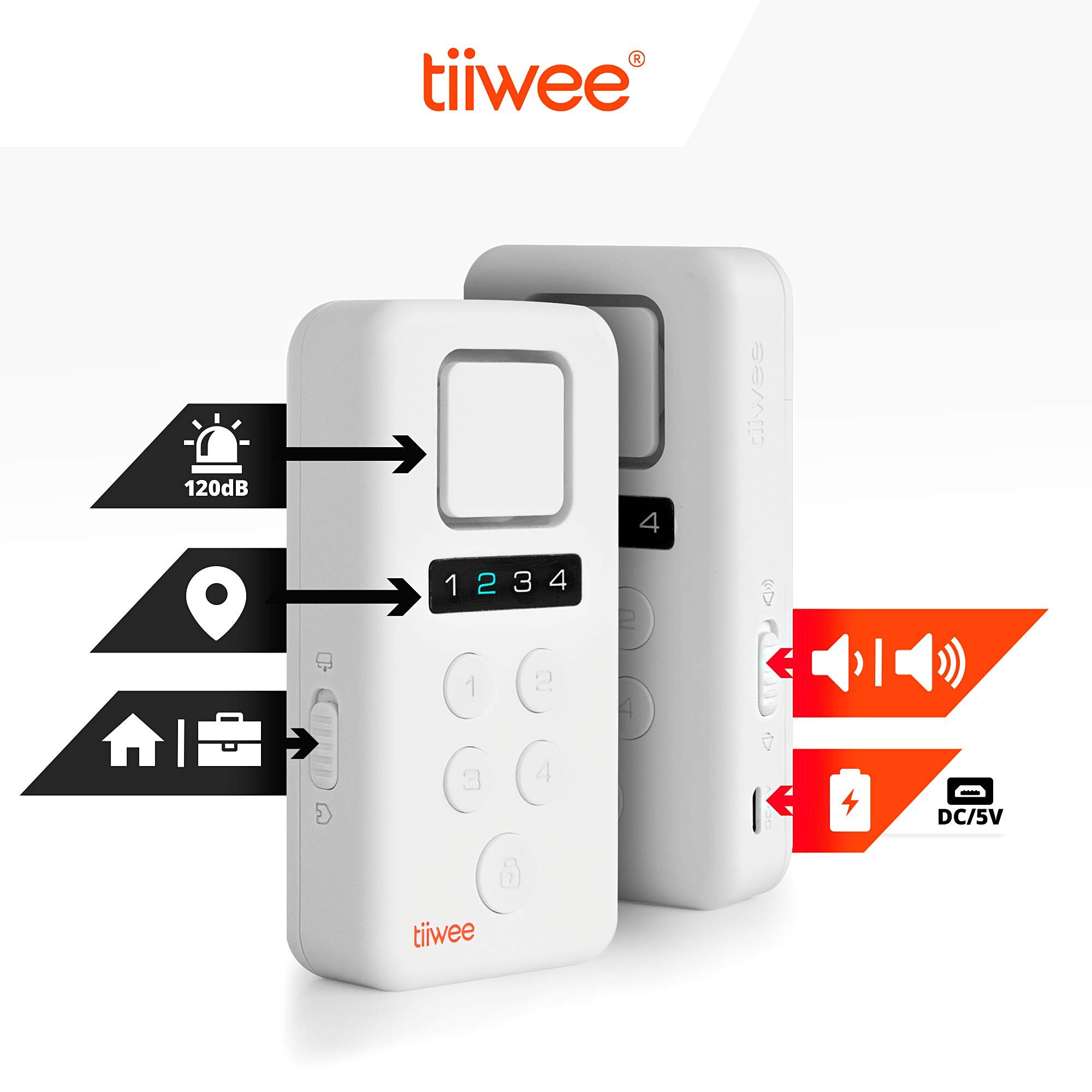 tiiwee X3 Alarmsirene für X3 Tiiwee Home Alarm Systeme | Für den Innenbereich, Gesichert durch 4-stelligen PIN-Code, Einbruchschutz, Sicherheitstechnik