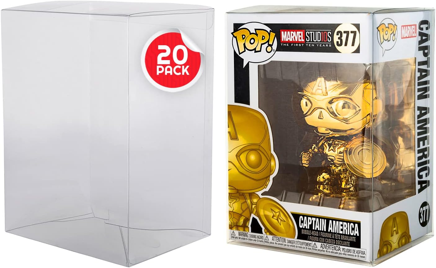 20 Pack Funko Pop Protector Display Case - Soft Plastic Protective Box Case to Keep Your Collection in Mint Condition - Showcase Your Collection with Durable, Clear Protectors