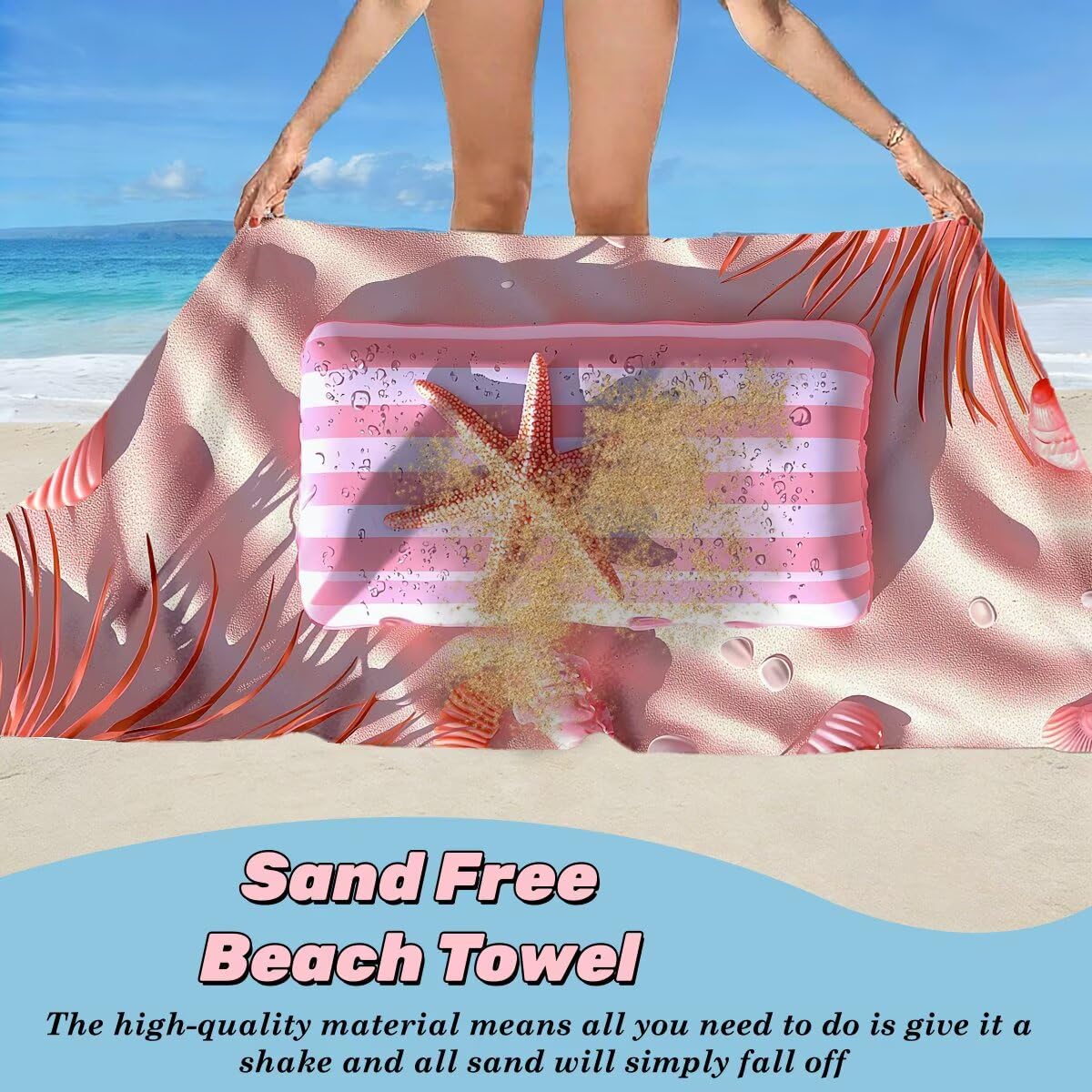 Juego de 2 Toalla Playa Grande 80x160 cm, Secado Rapido Toalla Microfibra Gimnasio, Antiarena Toallas de Playa Rosa, Grande Ligera Compacta Toallas Microfibra Mujer Hombre para Viaje Piscina -4044