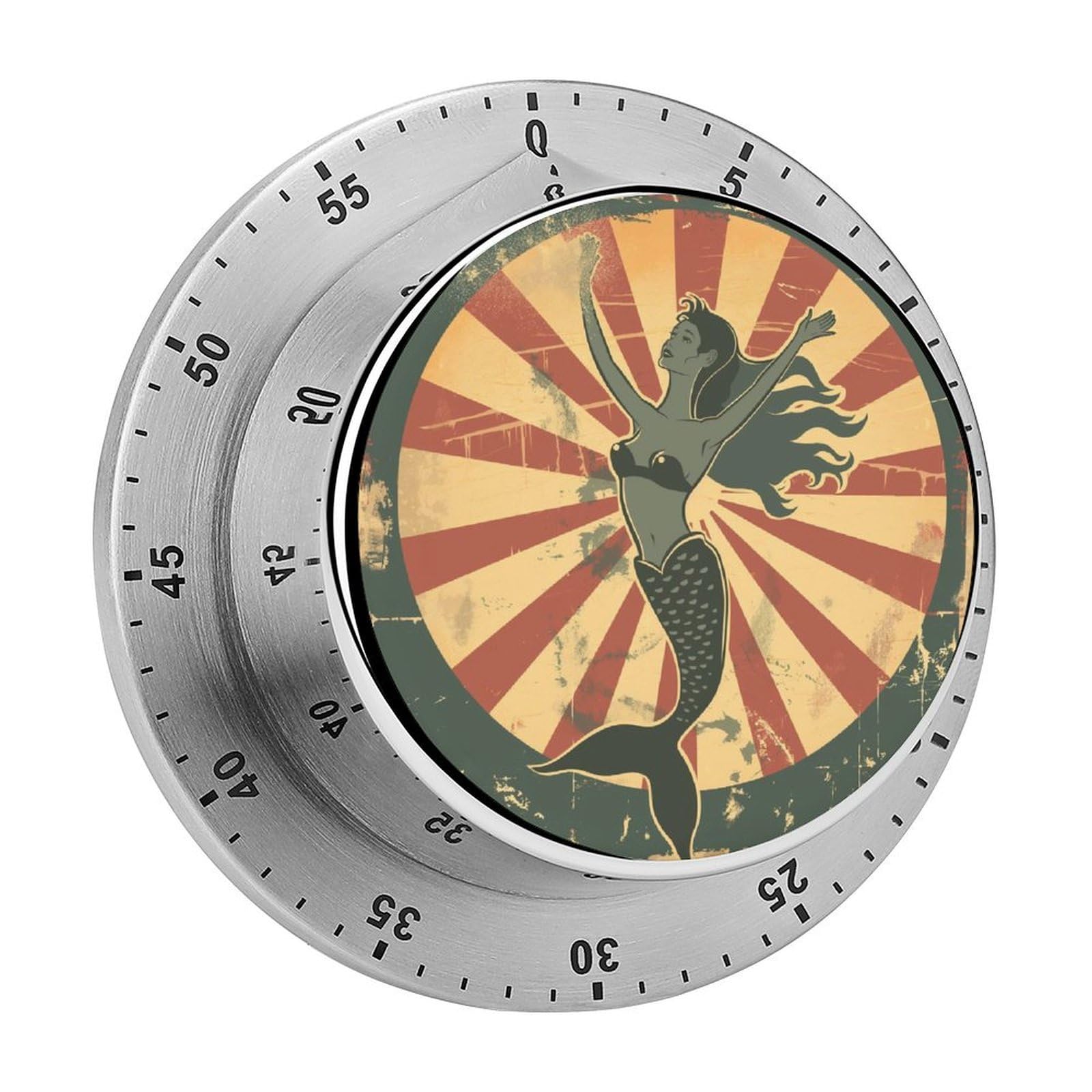 Mermaid Kitchen Timer Magnetic Countdown Countup Timer for Cooking Baking 8x8cm