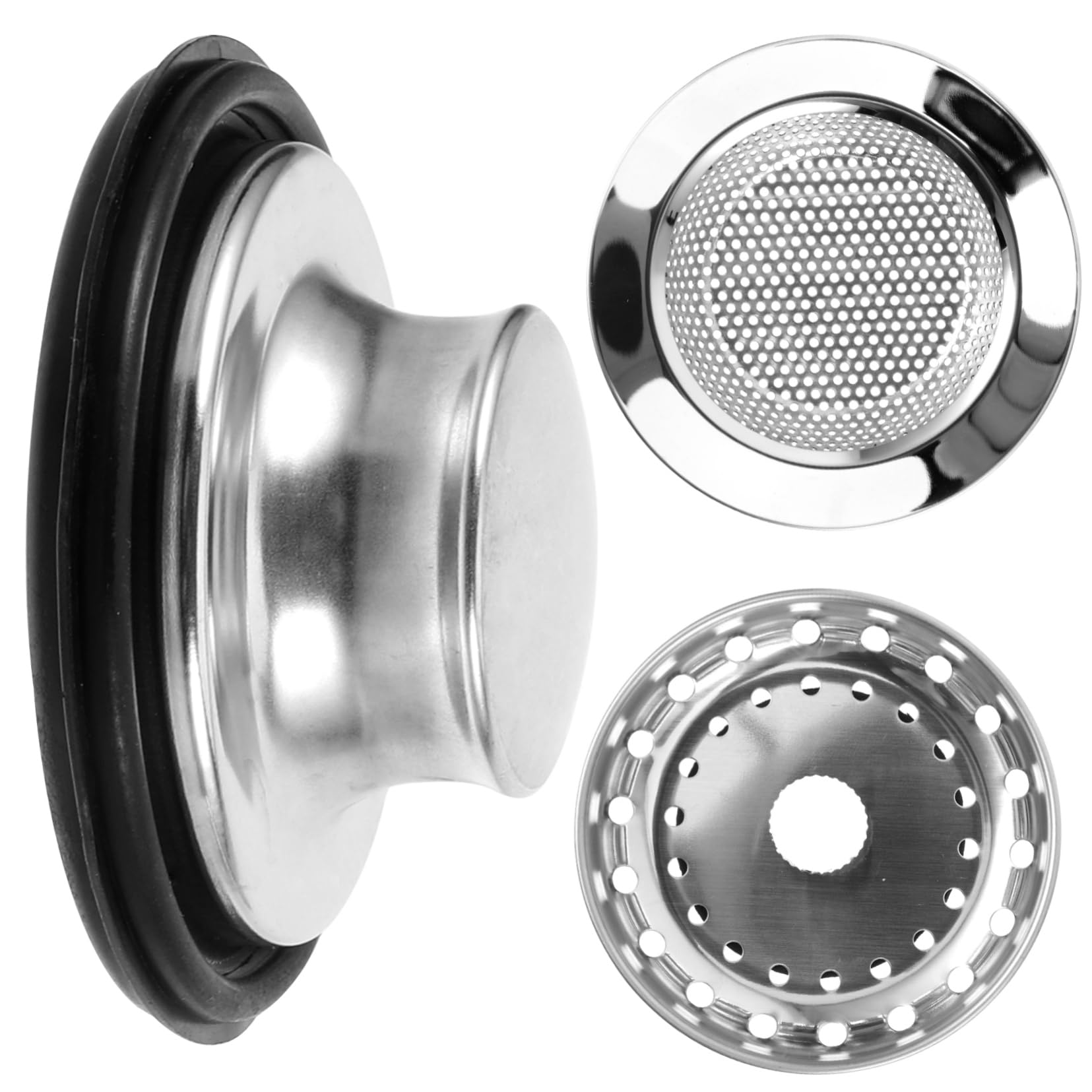SHINEOFI 5 Juegos Enchufe De Sello De Agua para Lavavajillas Sumideros Colador Escurreplatos Fregadero Filtrar Accesorios Drenar Acero Inoxidable Plata
