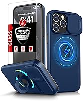 Vista 35 de Funda magnética para iPhone 11 Pro compatible con carga inalámbrica MagSafe, con 2 protectores de pantalla, anillo kickstand de 360° integrado +