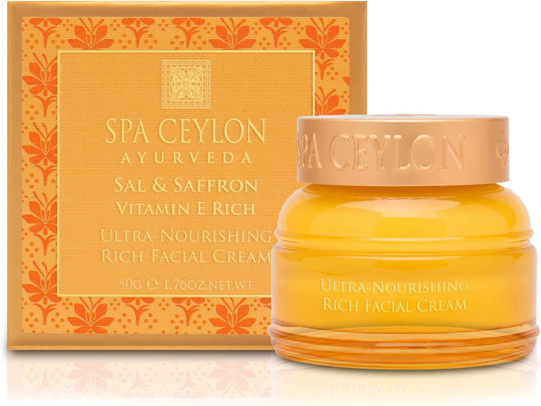 SPA CEYLON Sal and Saffron Vitamin E Enriched Ultra Nourishing Rich Facial Cream | Deep Hydration | Suitable for Dry Skin
