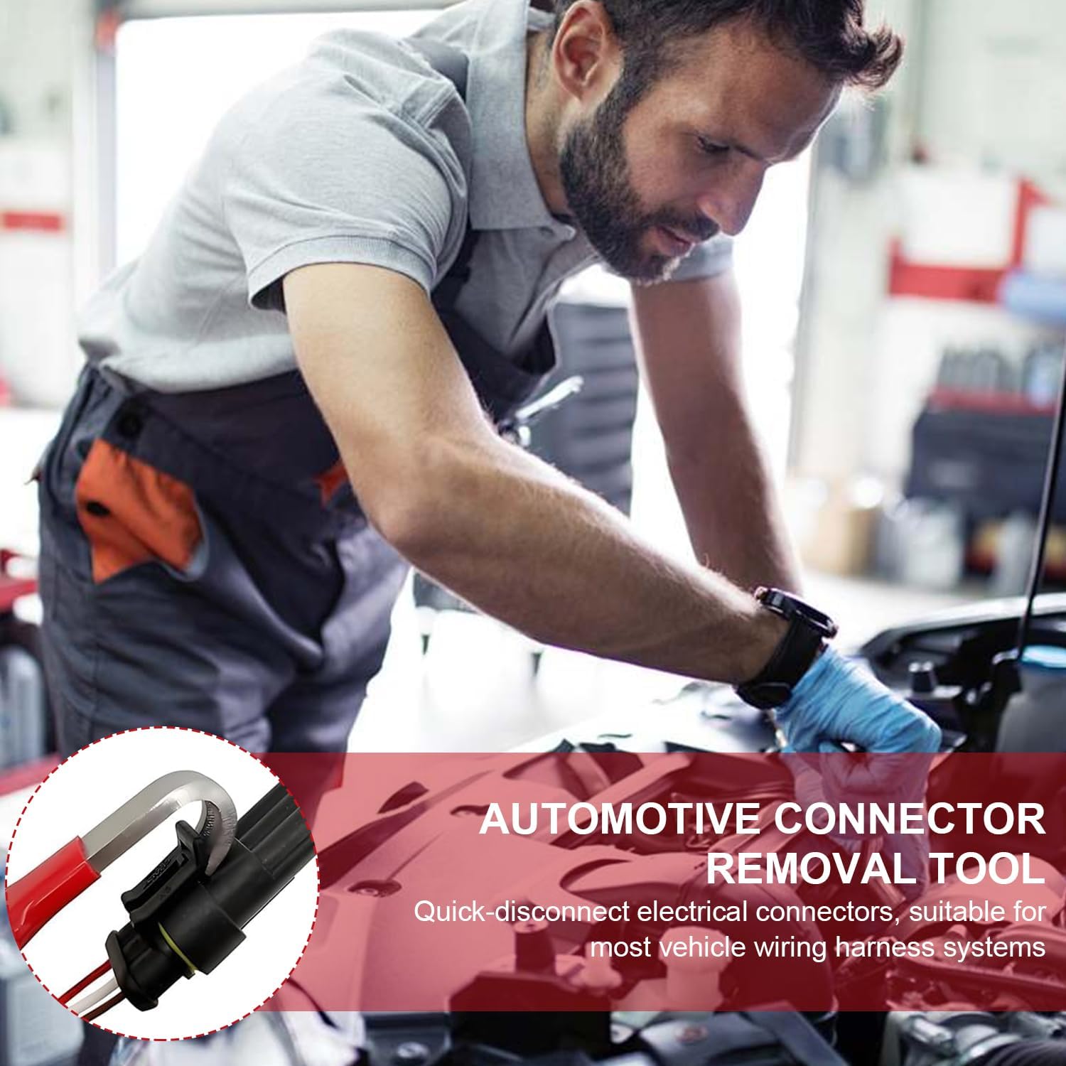 Automotive Electrical Terminal Connector Separator Removal Tool,Electrical Disconnect Pliers with with Straight & Dual-Head Designs,Multifunction Electrical Connector Removal Tool for Most Vehicle (A)