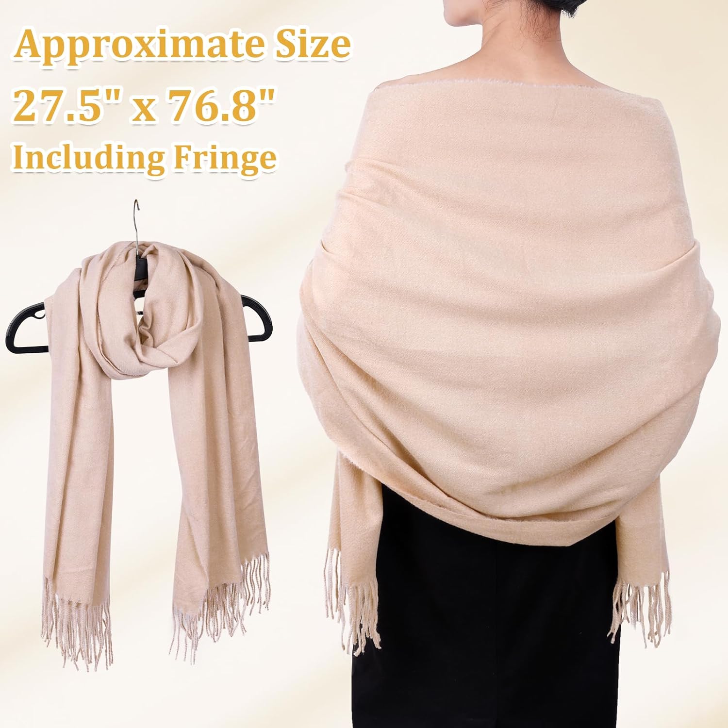 Cashmere Scarf for Women Winter, Fashion Womens Scarves, Pashmina Shawl Wraps, Wedding Bridesmaid Gifts - Image 3