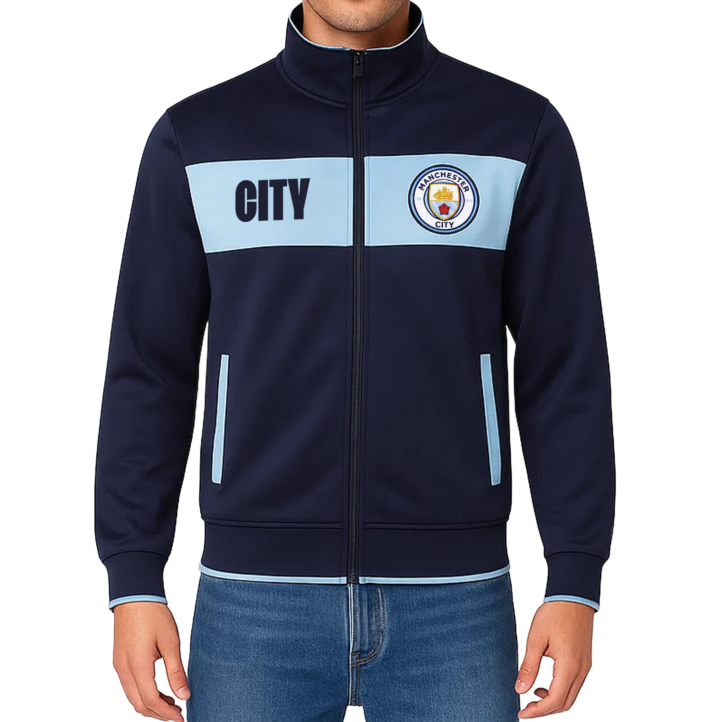 Icon Sports Officially Licensed Manchester City FC Soccer Track Jacket - Unisex Adult