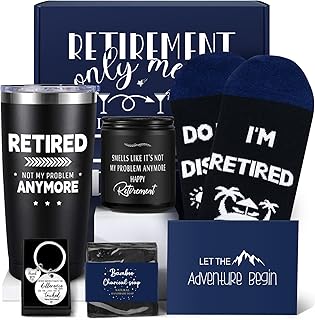 Retirement Gifts for Men 2026, 20 Oz Tumbler Best Retirement Gifts Basket, Happy Funny Retirements Gift for Dad, Grandpa, Coworker, Teachers, Boss, Friends, Retirees
