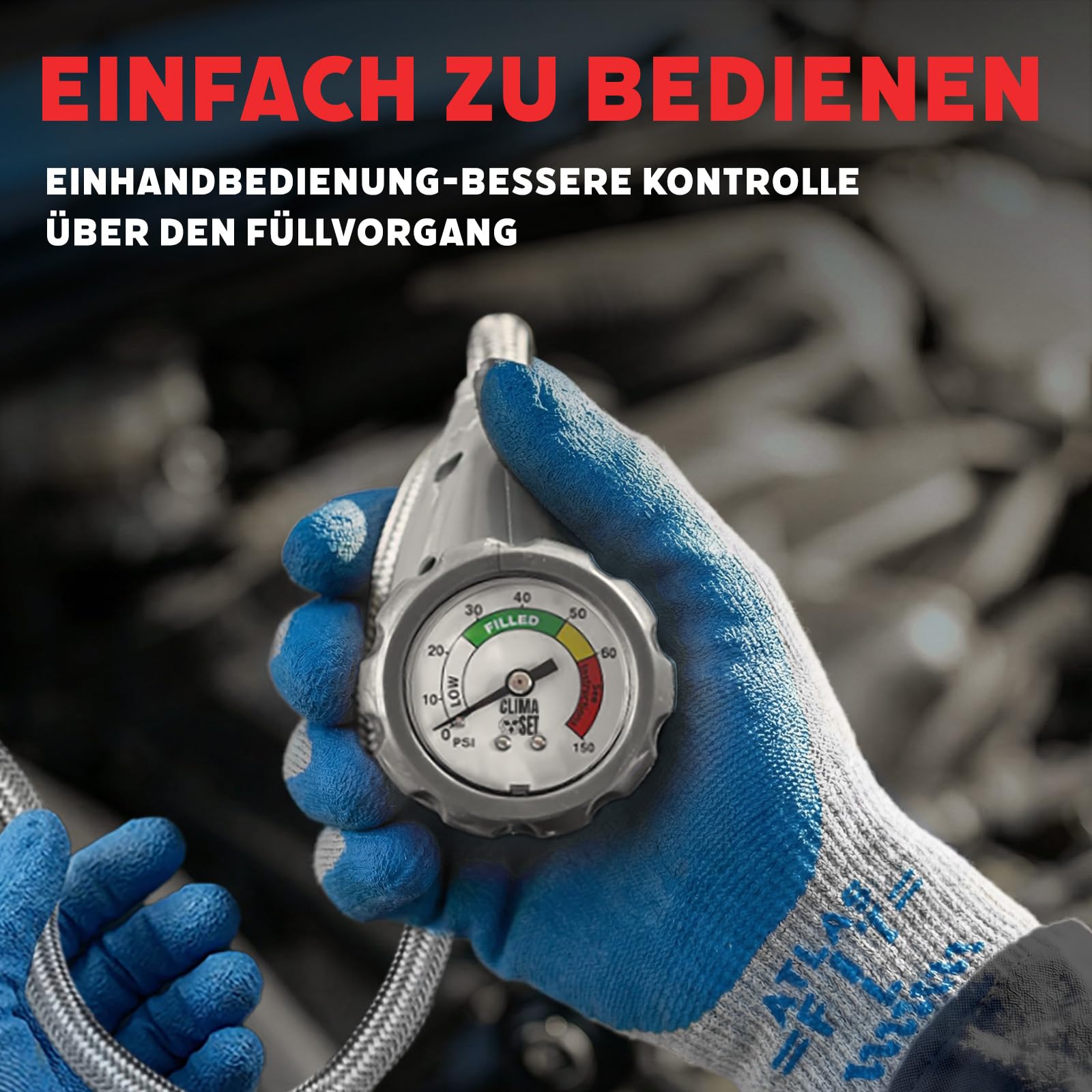 5in1 - Kältemittel R134a + Schlauch, 2X 235 g für Auto Klimaanlage mit Öl, Dichtungsmittel, UV-Farbstoff, Trocknungsmittel - Schützt den Kompressor