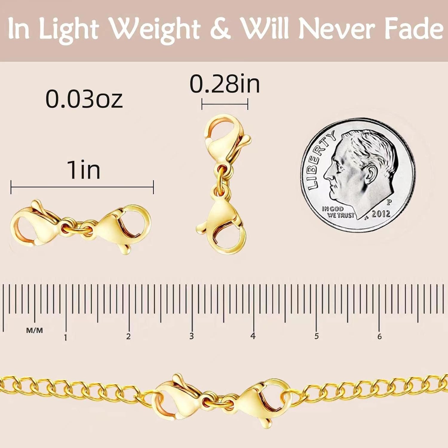 OHINGLT Double Lobster Clasp Necklace Extender Connector Bracelet Extension, Gold and Silver Lobster Claw Clasps for DIY Jewelry Making - Image 3