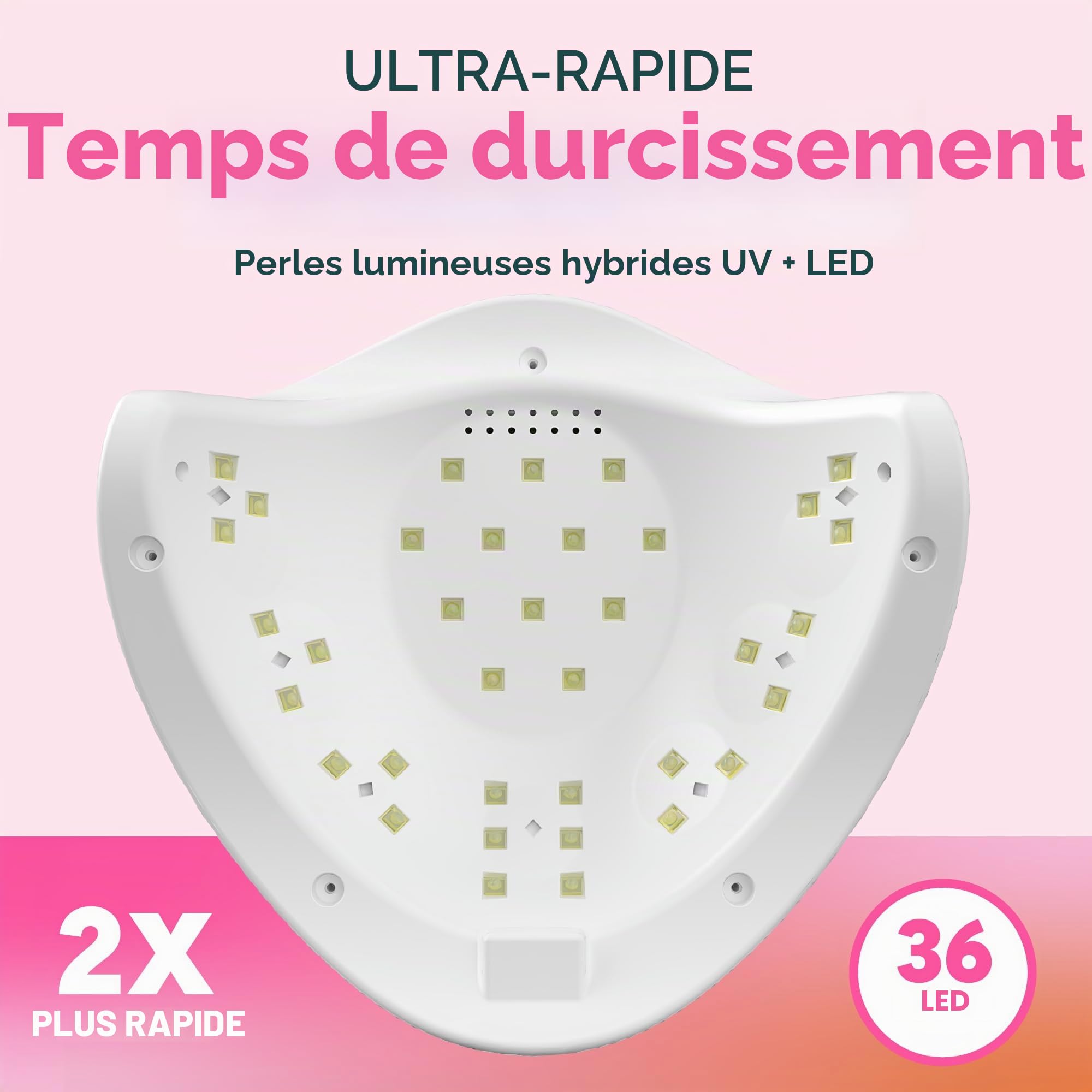 Lampe UV Sèche Ongles, SUNUV,36 LEDs Grand LCD Ecran, Séchoir à Ongles Automatique 4 Minuteries 10/30/60/99s Séchage Rapide, Adapté au Gel UV pour Usage Domestique et Professionnel