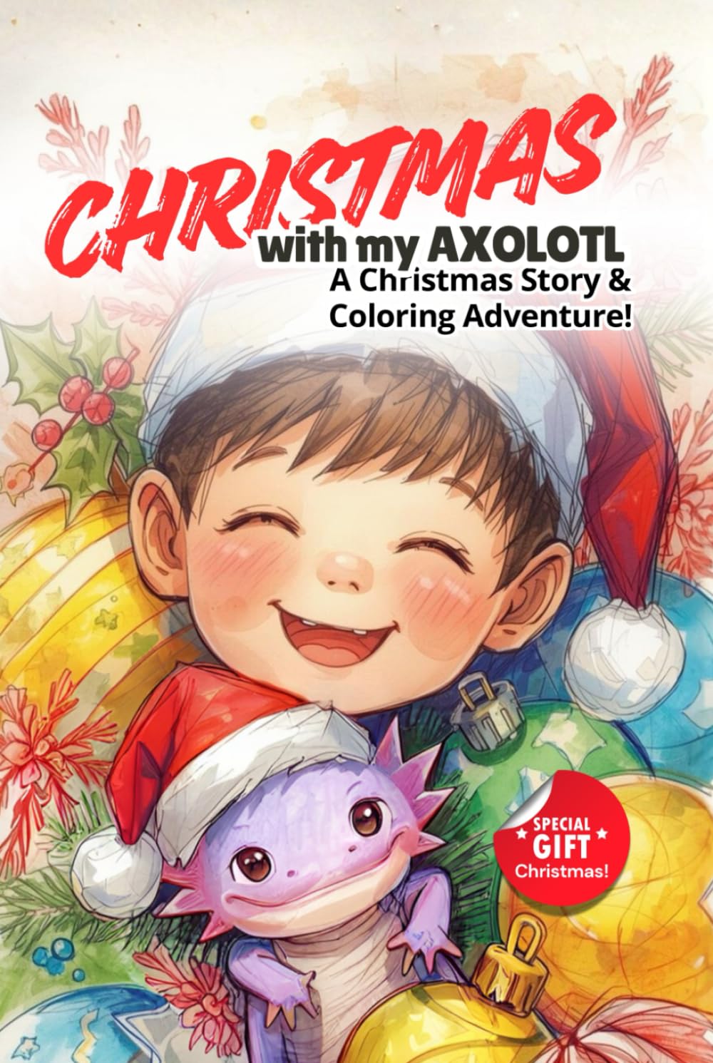 Christmas with my Axolotl: A Heartwarming Christmas Story and Coloring Adventure with Fun Activities for Kids