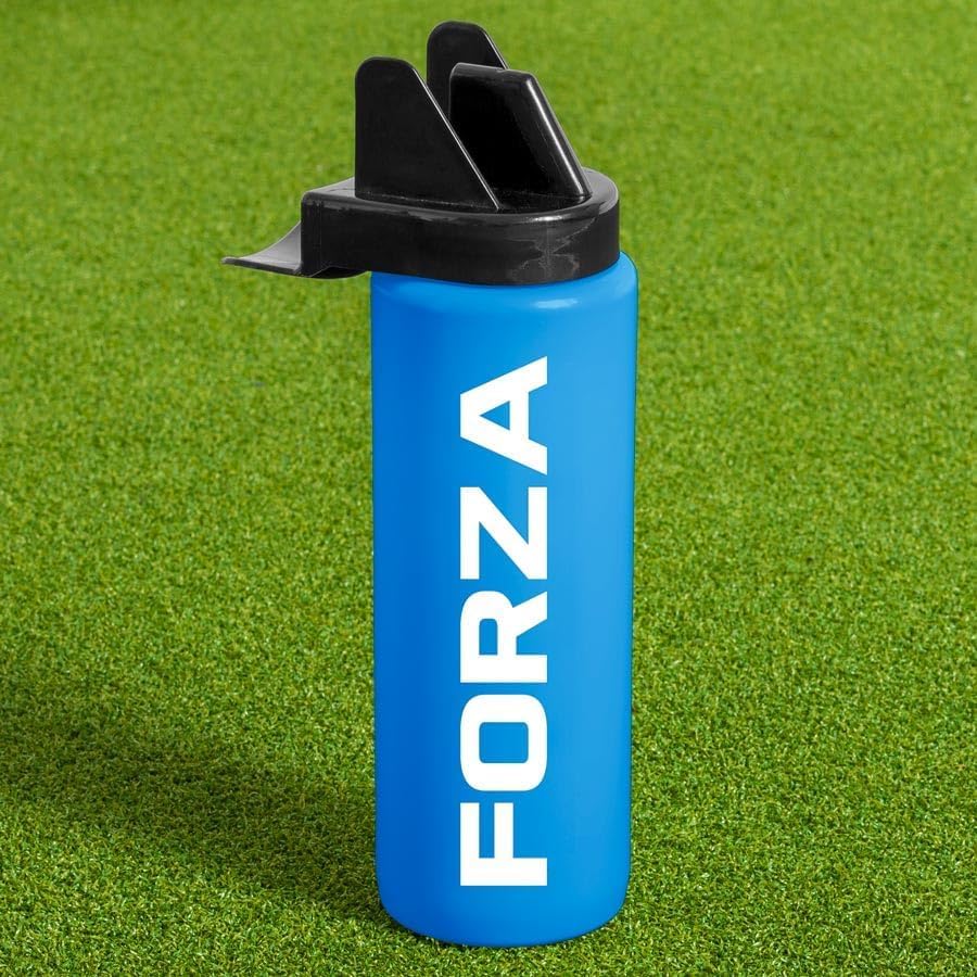 FORZA Bouteille d’Eau de Sport Hygiénique de 1 Litre | Bouteille Sans BPA avec Embout Sans Contact | Idéale pour les Équipes Sportives | Équipement Essentiel (Bleu, Pack de 10)
