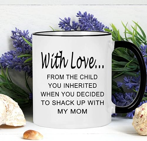 Miniatura 4 de WENSSY Regalos para padrastro, taza con amor del niño que heredaste, regalo de cumpleaños para padrastro padrastro de hijastra hijastro, 11 onzas,