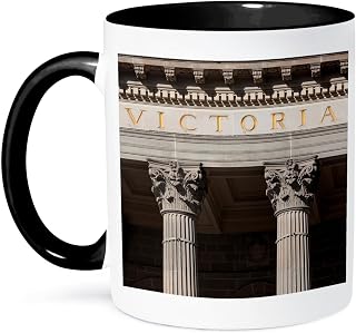 3dRose Australia, Victoria, Melbourne, Victoria State Library 11oz Two-Tone Black Mug