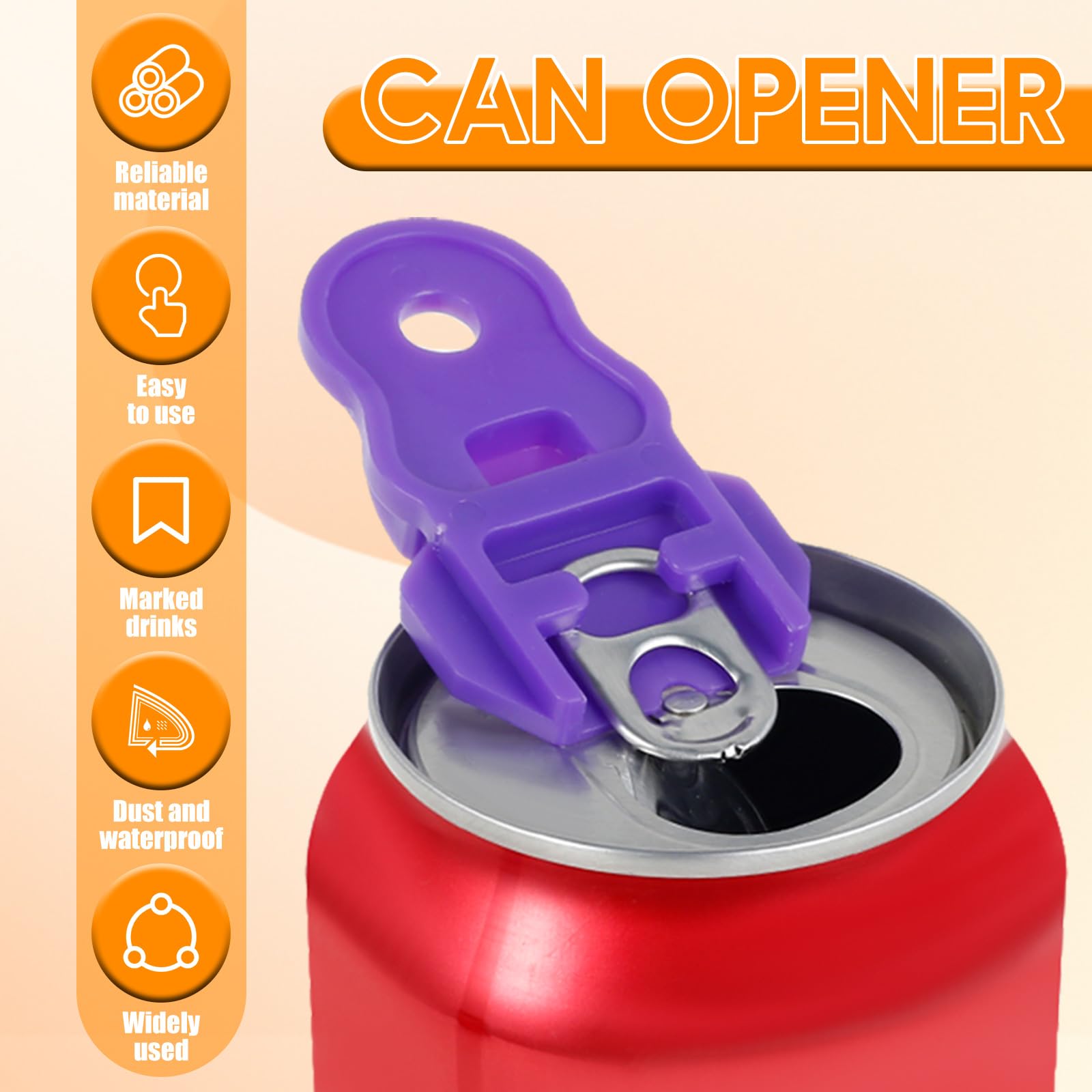 Manual Easy Can Opener Beverage Protector, 24 Pack Colorful Soda Beer Can Opener, Beverage Can Cover Protector, Can Tab Opener for Coke, Beer, Soda, Aluminum Beverage