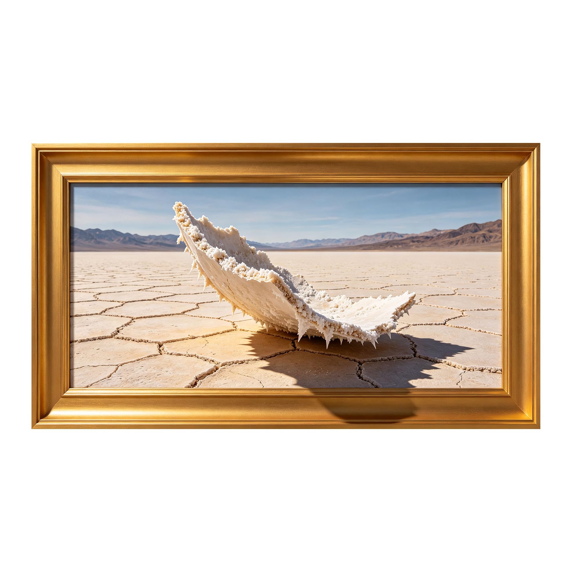 Yzpallescene 3D Framed Wall Art 50cm×100cm Desert Salt Flat Panorama Realistic Landscape Large Size SelfAdhesive Removable Wall Decor Prints Artwork for Living Room Bedroom Office