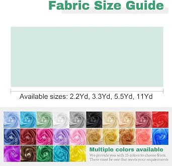 Light Blue Sheer Organza Fabric, 2.2yd x 60in, for Wedding Decor & Crafts | Light Blue Silk Organza Fabric, Sheer Net Cloth, Baby Shower Backdrop Curtains, Gift Wrapping, Party Decor, Fashion Craft