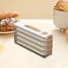 Refrigerator Storage Box for Meat, Dumpling Container, Freezer Container for Cookies, Cookie Transport Container, 4 Layer Large Cookie Carrier with Lid and Handle, Dumplings, Noodles, New Large