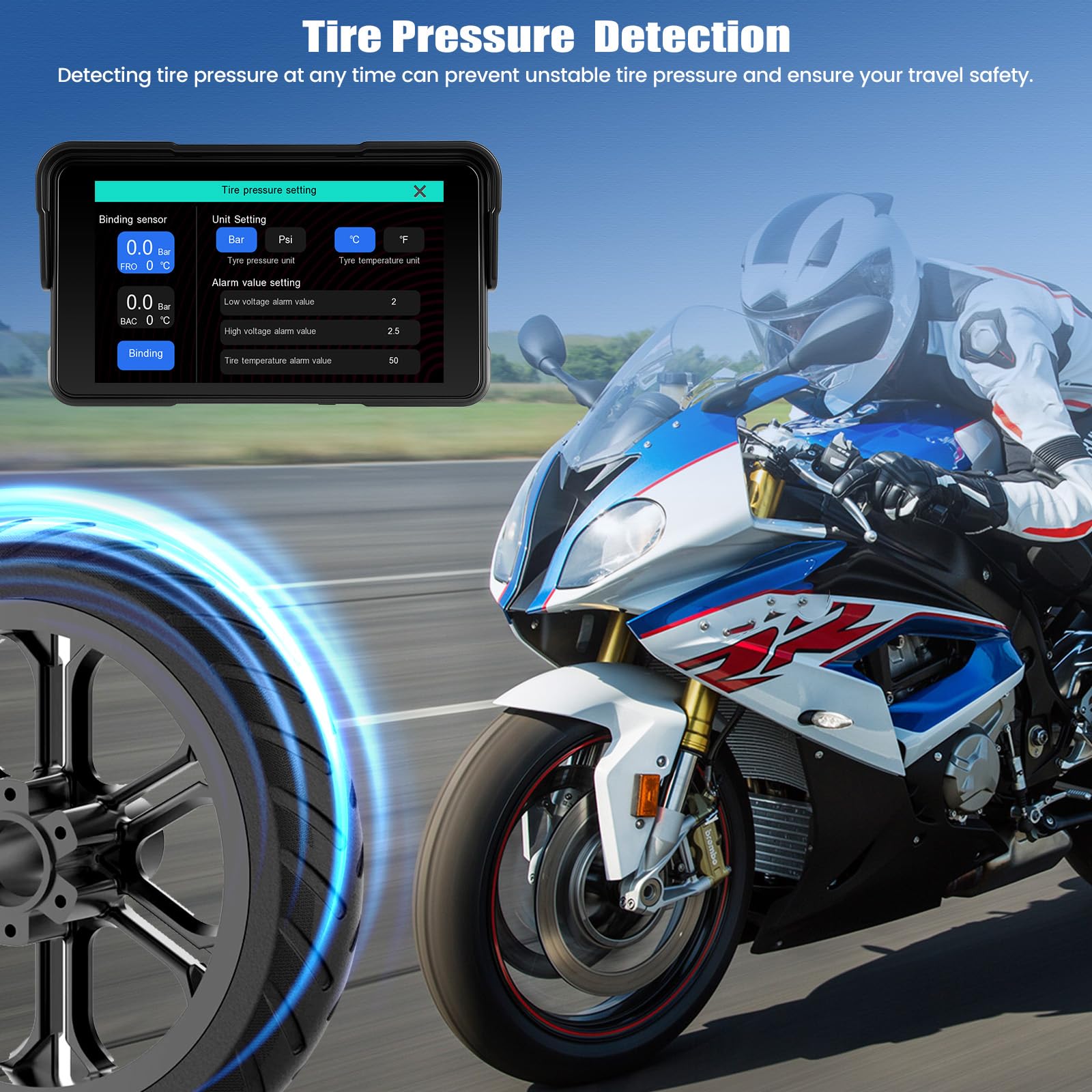 SIXWIN Motorrad Carplay Bildschirm für Moto mit Wireless Carplay Android Auto, 5 Zoll HD Touchscreen Tragbare Autoradio IP68 Wasserdicht Motorcycle GPS-Navigation Dual-Bluetooth Siri/GOO-gle